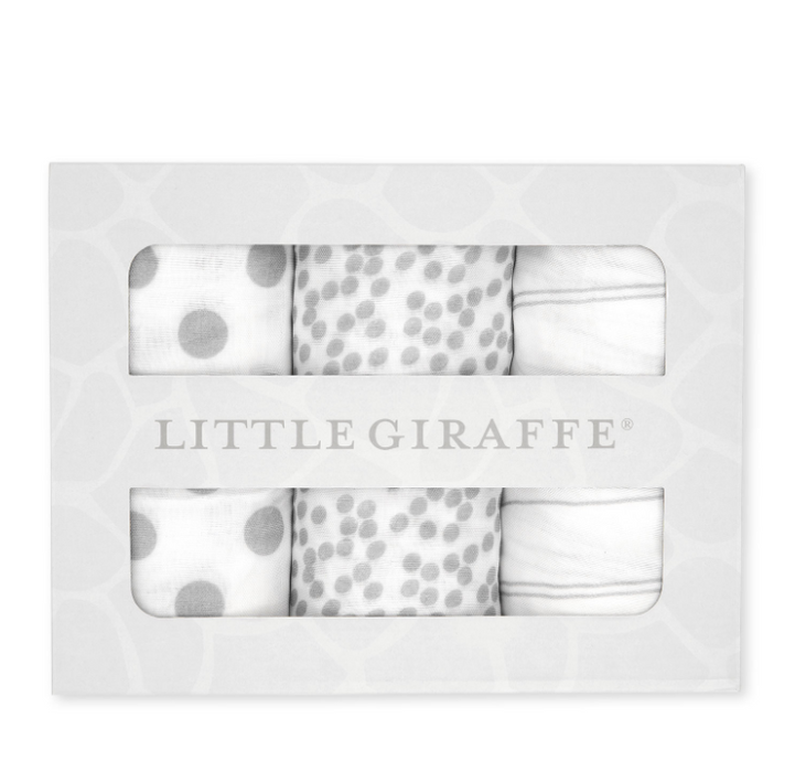 Bamboo Swaddles Dots and Stripes | Silver