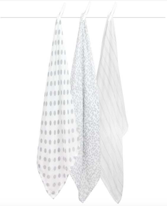 Bamboo Swaddles Dots and Stripes | Silver