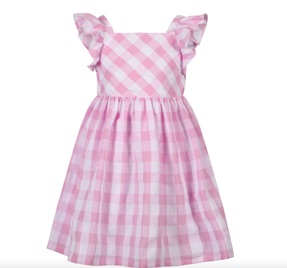 Gingham Seersucker Dress | Pink | 3924