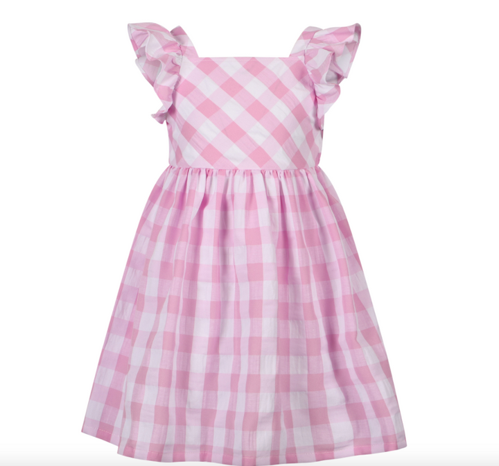 Gingham Seersucker Dress | Pink | 3924