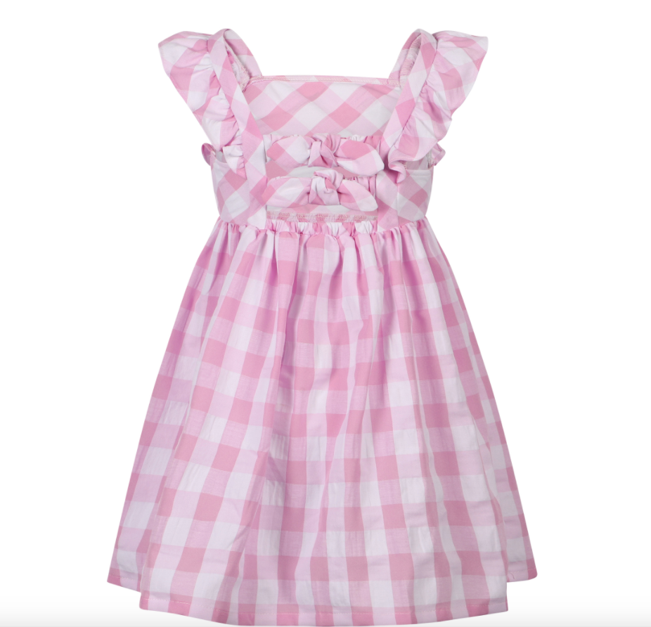 Gingham Seersucker Dress | Pink | 3924