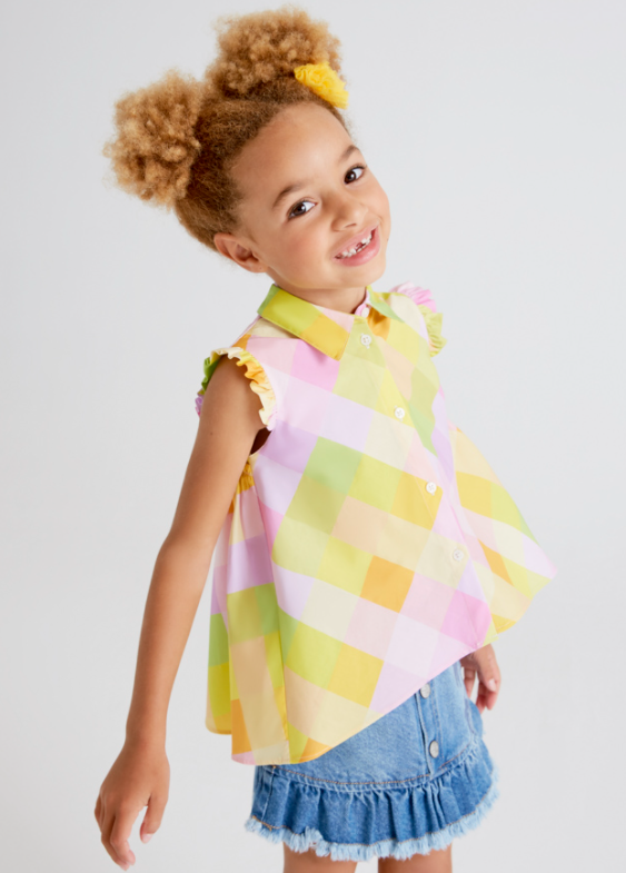 Plaid Blouse | Pastel Multi | 3127