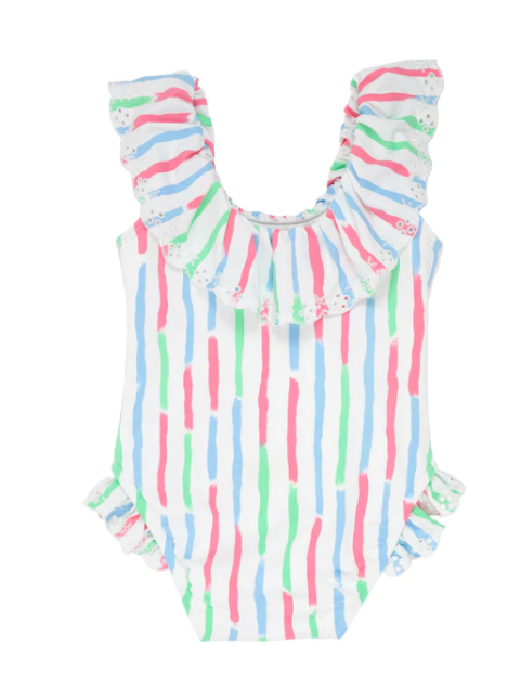 Sandy Lane Swimsuit | White Sand Watercolor