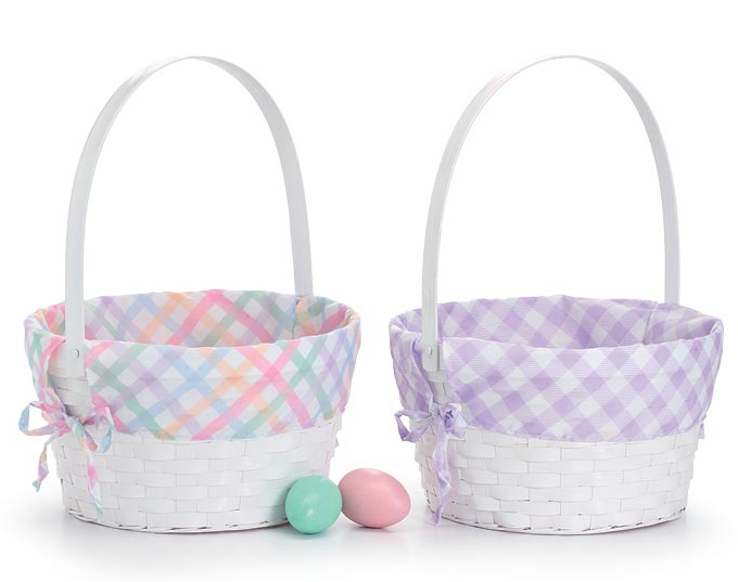Sm Purple Gingham Easter Basket