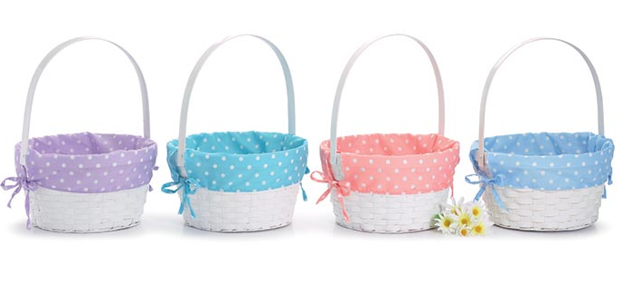 Sm Turquoise Dot Easter Basket