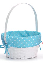 Sm Turquoise Dot Easter Basket
