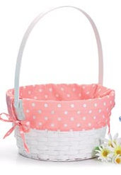 Sm Peach Dot Easter Basket