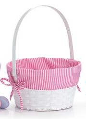 Sm Pink Stripe Easter Basket
