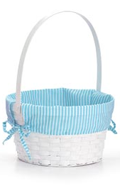 Sm Turquoise Stripe Easter Basket