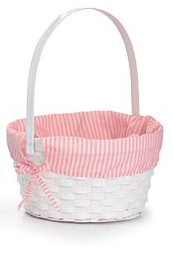 Sm Peach Stripe Easter Basket