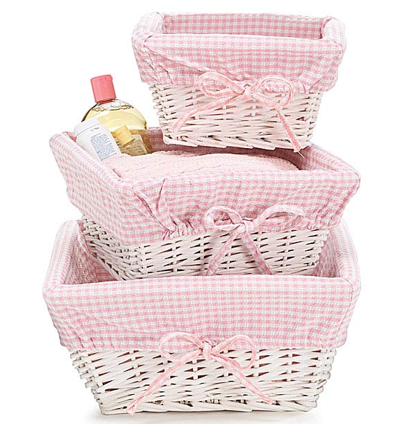 Square Wicker Basket | Pink