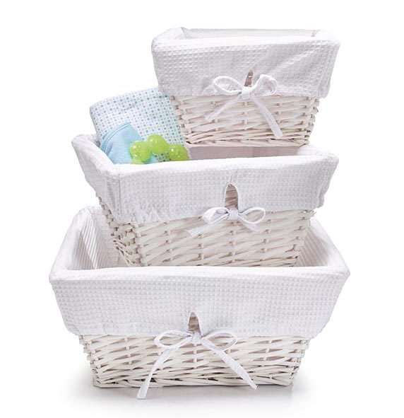 Square Wicker Basket | White