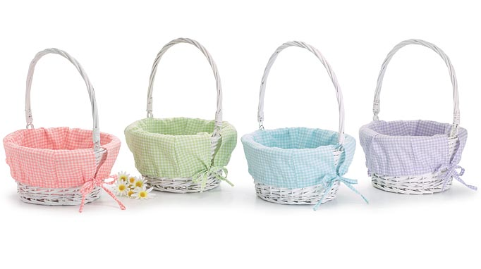 Md Pink Gingham Easter Basket