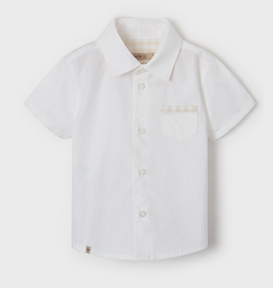 White Short Sleeve Dress Shirt | 1112
