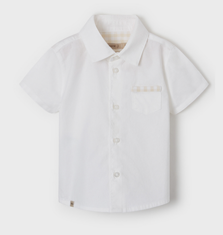 White Short Sleeve Dress Shirt | 1112