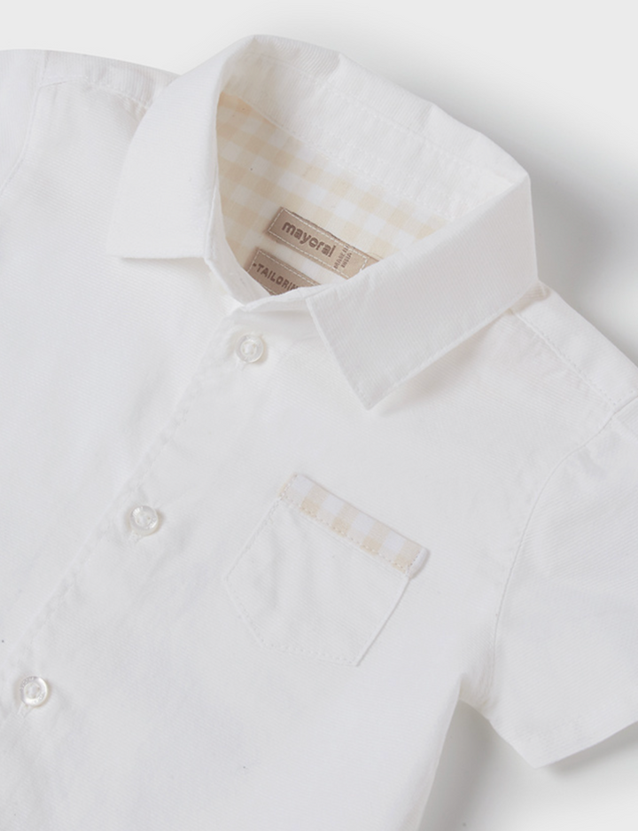 White Short Sleeve Dress Shirt | 1112
