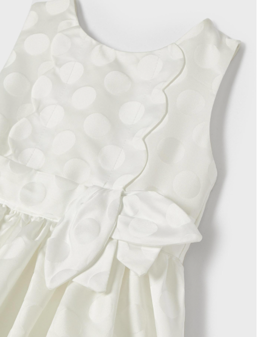 Polka Dot Off-White Dress | 3918