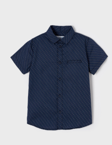 Short Sleeve Navy Button Down | 3118