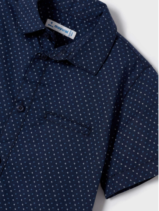 Short Sleeve Navy Button Down | 3118