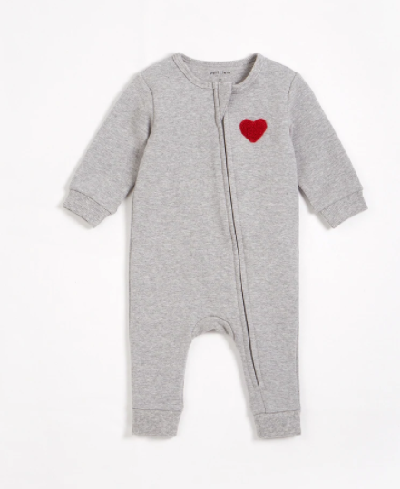 Be Mine Heather Grey Romper