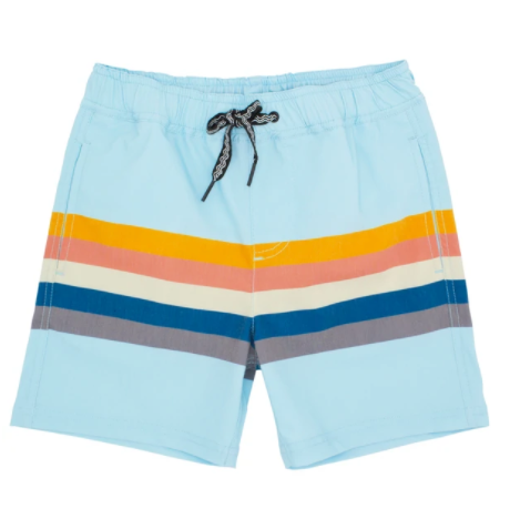 Crystal Blue Vintage Stripe Board Short