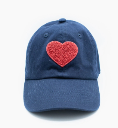 Navy Hat with Red Heart