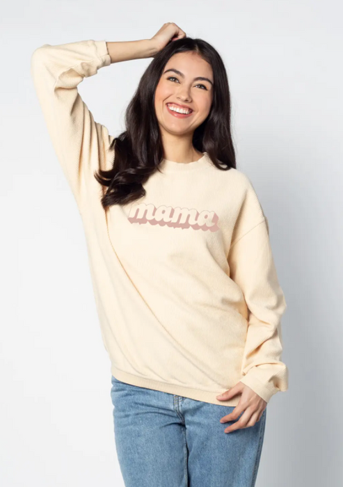 Mama Corded Natural Crew
