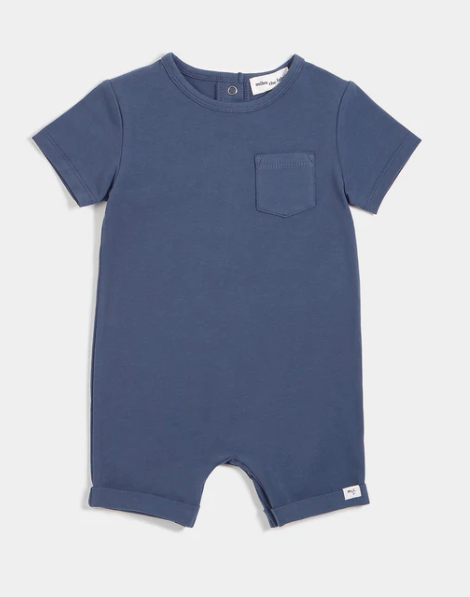 Miles Basics Romper | Vintage Blue