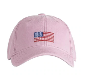 Pink Embroidered Baseball Hat | American Flag
