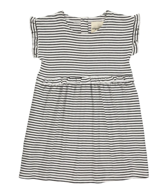 Gemma Dress | Black Stripe