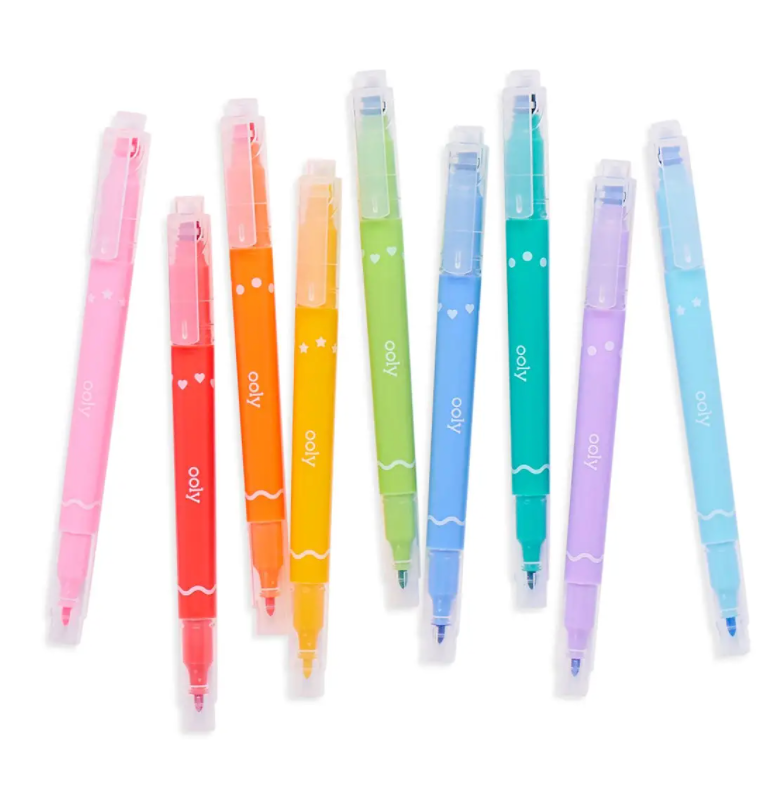 Confetti Stamp Double-Ended Markers | Set of 9