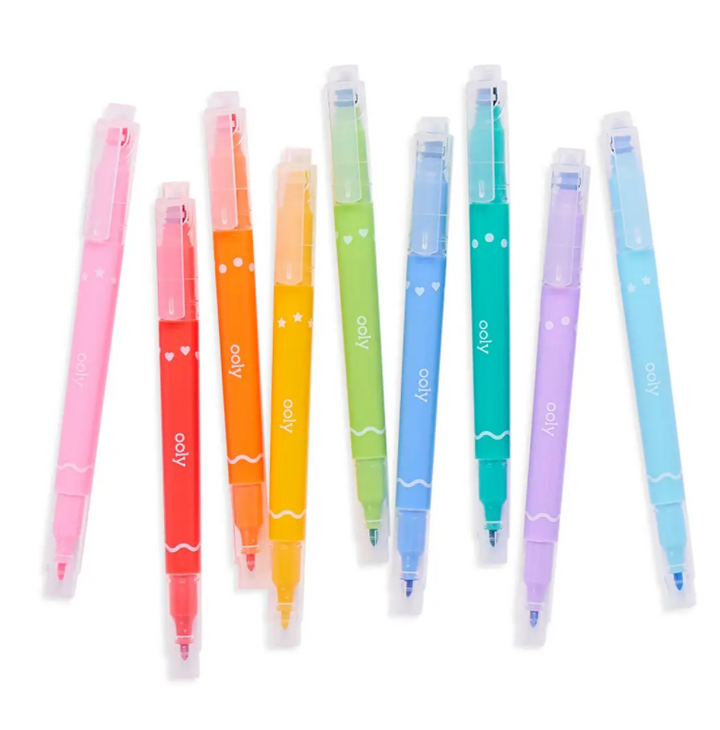 Confetti Stamp Double-Ended Markers | Set of 9