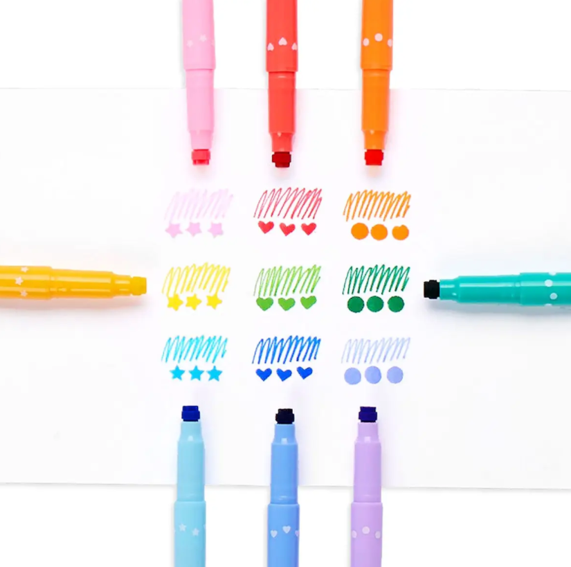 Confetti Stamp Double-Ended Markers | Set of 9