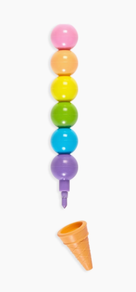 Rainbow Scoops Vanilla Scented Stacking Crayons