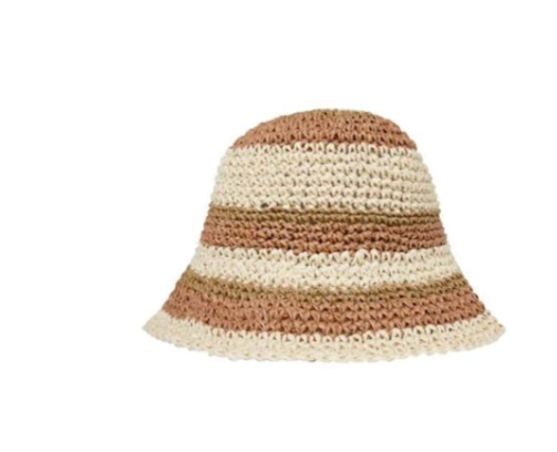 Rafia Bucket Hat | Redwood Stripe