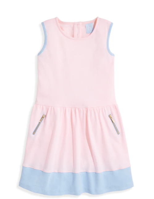 Colorblock Pima Dress | Pink with Blue