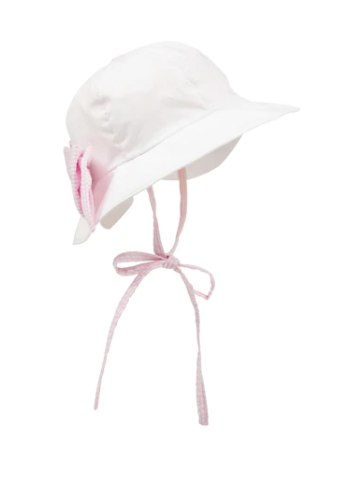 Pippa Petal Hat | Worth Avenue White | Pink Seersucker