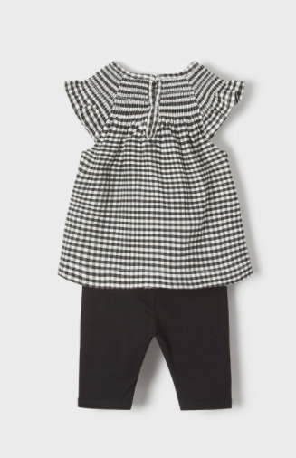 Black and White Gingham Shirt and Short Set | 1720
