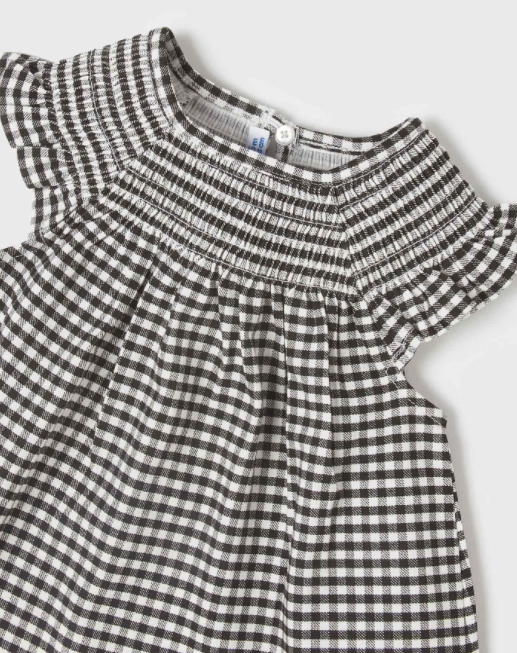 Black and White Gingham Shirt and Short Set | 1720