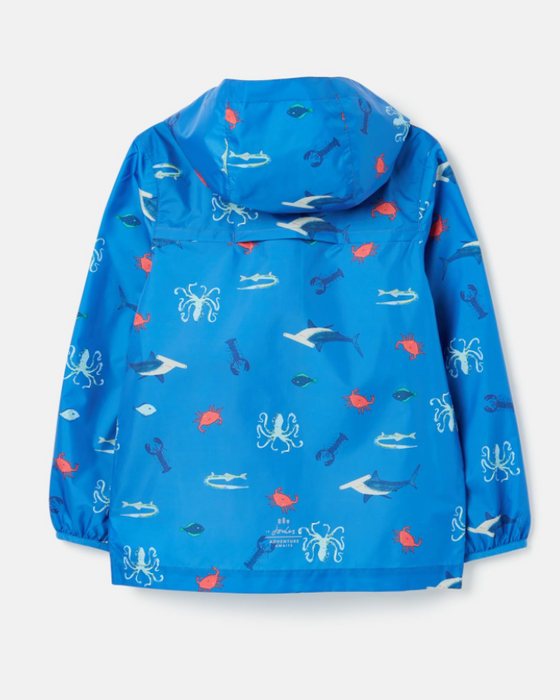 Arlow Waterproof Packable Jacket | Blue Sea Creatures