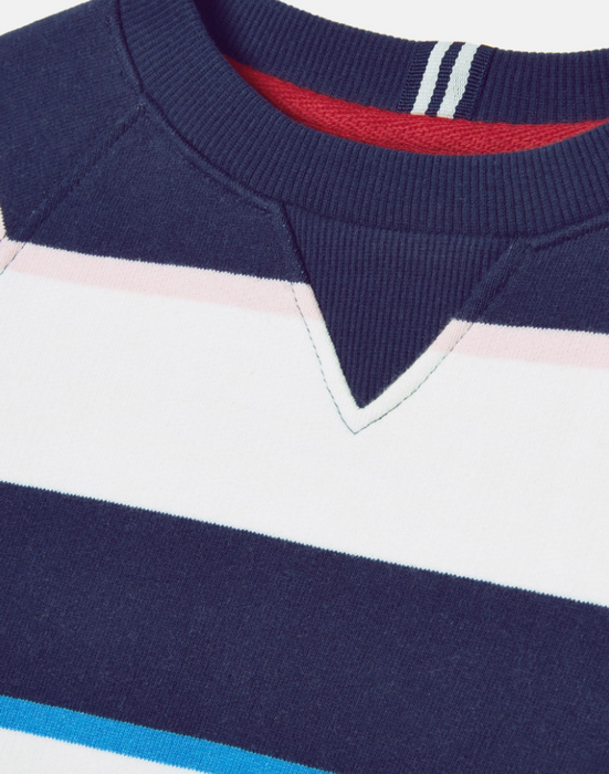Monty Stripe Crew Neck Sweatshirt | Navy and White Stripe