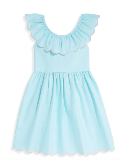 Sloane Scalloped Dress | Robins Egg Oxford