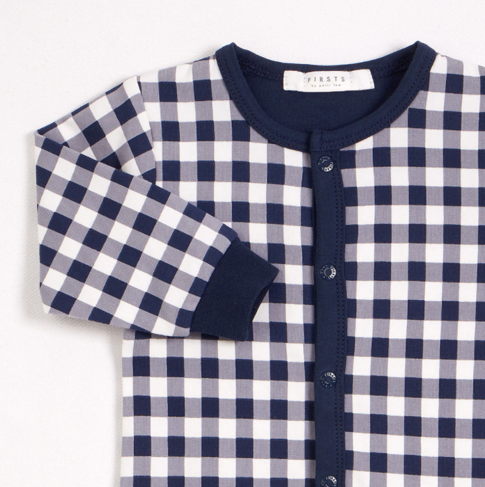 Navy Gingham Printed Sleeper
