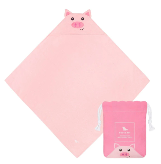 Parker Pig Hooded Baby Towel
