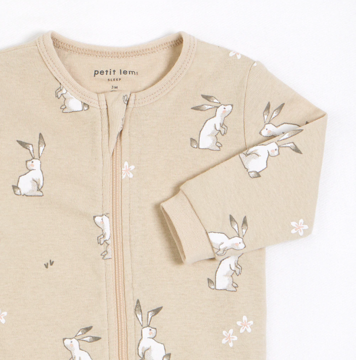 Bunny Print Sleeper | Beige