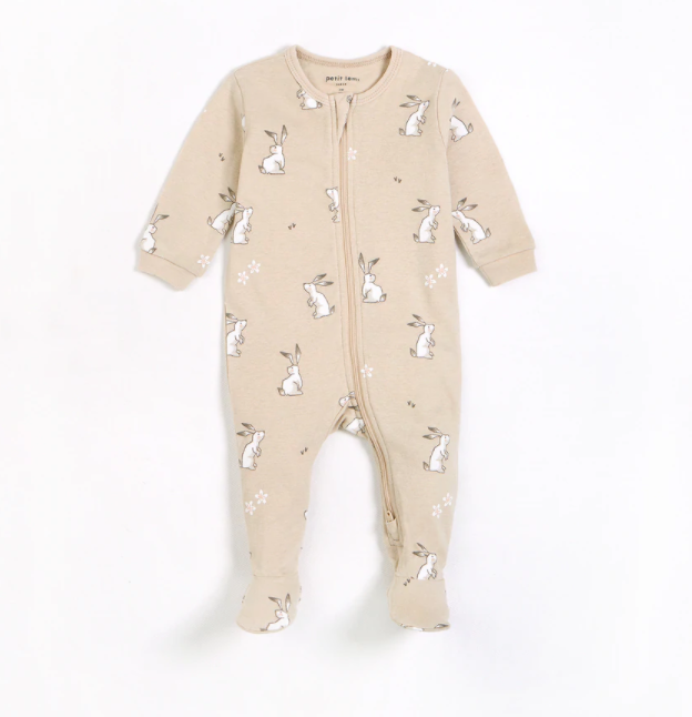 Bunny Print Sleeper | Beige