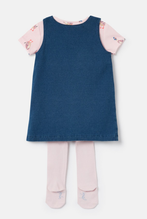 Peter Rabbit Miya Dress Set | Denim and Pink