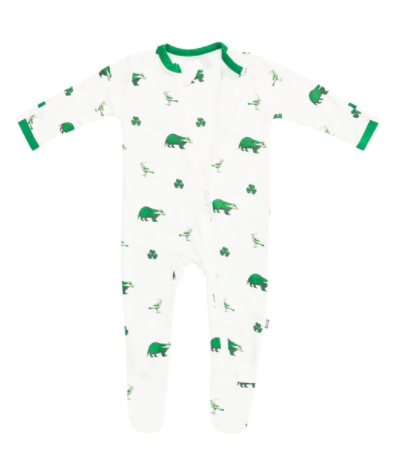 Kyte Printed Zippered Footie | Irish