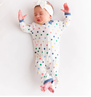 Kyte Zippered Romper | Spring Polka Dot