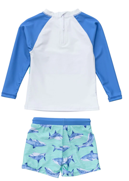Minty Shark Long Sleeve Baby Set